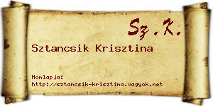 Sztancsik Krisztina névjegykártya